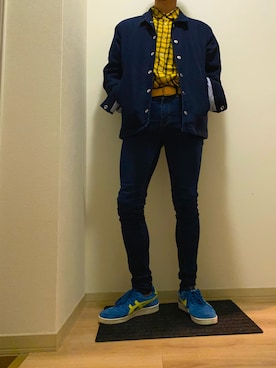 「Guess（ゲス）のアイテム（デニムジャケット）」を使った、TAIGA  さん（メンズ・169cm）の秋コーディネート