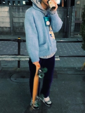 「Handmade（ハンドメイド）のアイテム（その他アウター）」を使った、脳汁さん（メンズ・178cm）の冬コーディネート