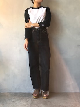 「BEAMS（ビームス）のアイテム（ピアス（両耳用））」を使った、岸直美さん（レディース・154cm）の春コーディネート