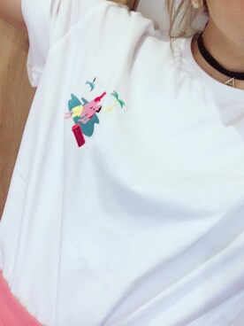 「G.V.G.V.（ジーヴィージーヴィー）のアイテム（Tシャツ/カットソー、ホワイト系）」を使った、ぽっけさん（レディース・154cm）の春コーディネート
