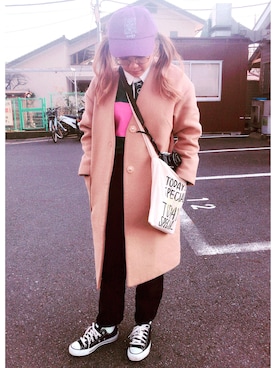 「JOYRICH(ジョイリッチ)のアイテム(帽子)」を使った、ぽっけさん(レディース・154cm)の冬コーディネート