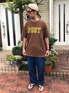 「POINTER BRAND（ポインターブランド）のアイテム（パンツ）」を使った、k2106さん（メンズ・175cm）の夏コーディネート