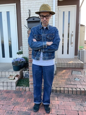 「FILSON（フィルソン）のアイテム（帽子）」を使った、k2106さん（メンズ・175cm）の春コーディネート