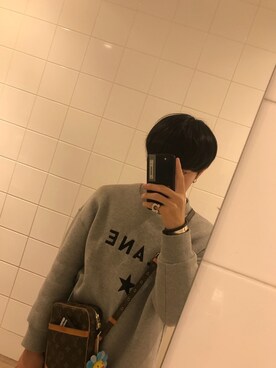 「CLANE（クラネ）のアイテム（スウェット）」を使った、xiuさん（メンズ・162cm）の春コーディネート