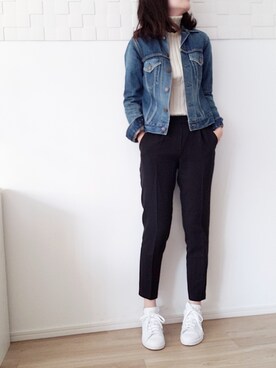 「SLOBE IENA（スローブイエナ）のアイテム（デニムジャケット）」を使った、はなさん（レディース・161cm）の秋コーディネート