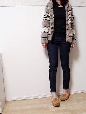 「カウチン」｜「アイテム（その他アウター）」を使った、はなさん（レディース・161cm）の秋コーディネート