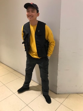 「Gramicci（グラミチ）のアイテム（スウェット）」を使った、わくたさん（メンズ・177cm）の秋コーディネート