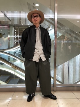 「is-ness（イズネス）のアイテム」を使った、わくたさん（メンズ・177cm）の冬コーディネート