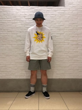「SUB POP（サブポップ）のアイテム（トップス）」を使った、わくたさん（メンズ・177cm）の春コーディネート