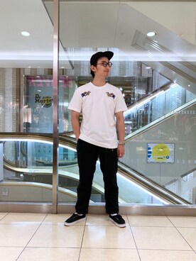 「AlexanderLeeChang（アレキサンダーリーチャン）のアイテム（トップス）」を使った、わくたさん（メンズ・177cm）の夏コーディネート