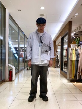 「and wander（アンドワンダー）のアイテム（バッグ）」を使った、わくたさん（メンズ・177cm）の夏コーディネート