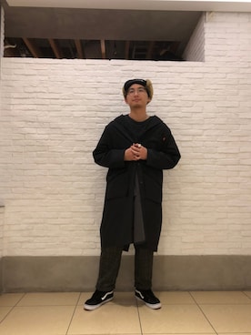 「アイテム（ステンカラーコート）」を使った、わくたさん（メンズ・177cm・20代）の秋コーディネート