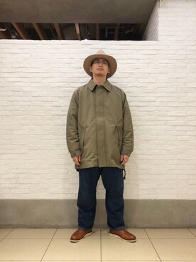 「アイテム（ステンカラーコート）」を使った、わくたさん（メンズ・177cm・20代）の秋コーディネート