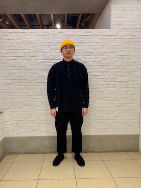 「CHUMS（チャムス）のアイテム（スウェット）」を使った、わくたさん（メンズ・177cm）の冬コーディネート