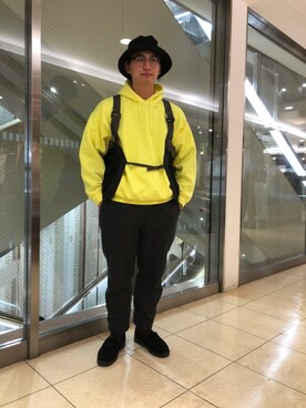 「COMFY（コンフィー）のアイテム」を使った、わくたさん（メンズ・177cm）の冬コーディネート