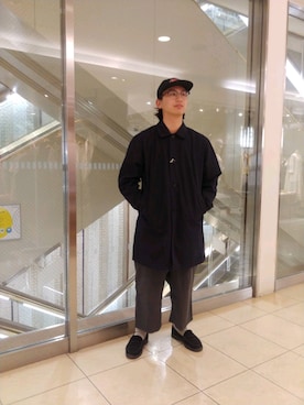 「アイテム（ステンカラーコート）」を使った、わくたさん（メンズ・177cm・20代）の春コーディネート