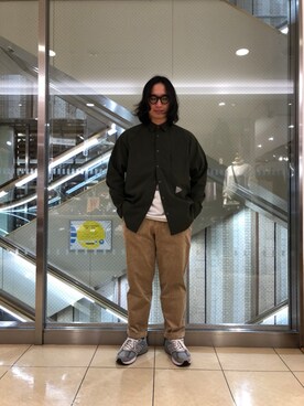 「and wander（アンドワンダー）のアイテム（トップス）」を使った、わくたさん（メンズ・177cm）の秋コーディネート