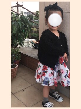 「H&M（エイチ・アンド・エム）のアイテム（ワンピース/ドレス）」を使った、koha♡さん（キッズ・90cm）の春コーディネート