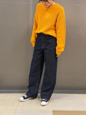 「マスタード」｜「アイテム（その他）」を使った、へちまさん（レディース・160cm）の冬コーディネート
