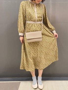 「フラワープリント」｜「アイテム（その他）」を使った、へちまさん（レディース・160cm）の冬コーディネート