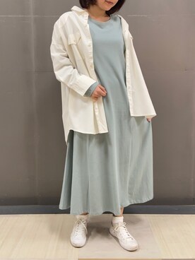 「Wrangler」｜「アイテム（ワンピース/ドレス）」を使った、へちまさん（レディース・160cm）の春コーディネート
