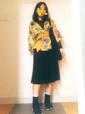 「kimono」｜「アイテム（その他シューズ）」を使った、Venus T 🖤さん（レディース・157cm）の春コーディネート