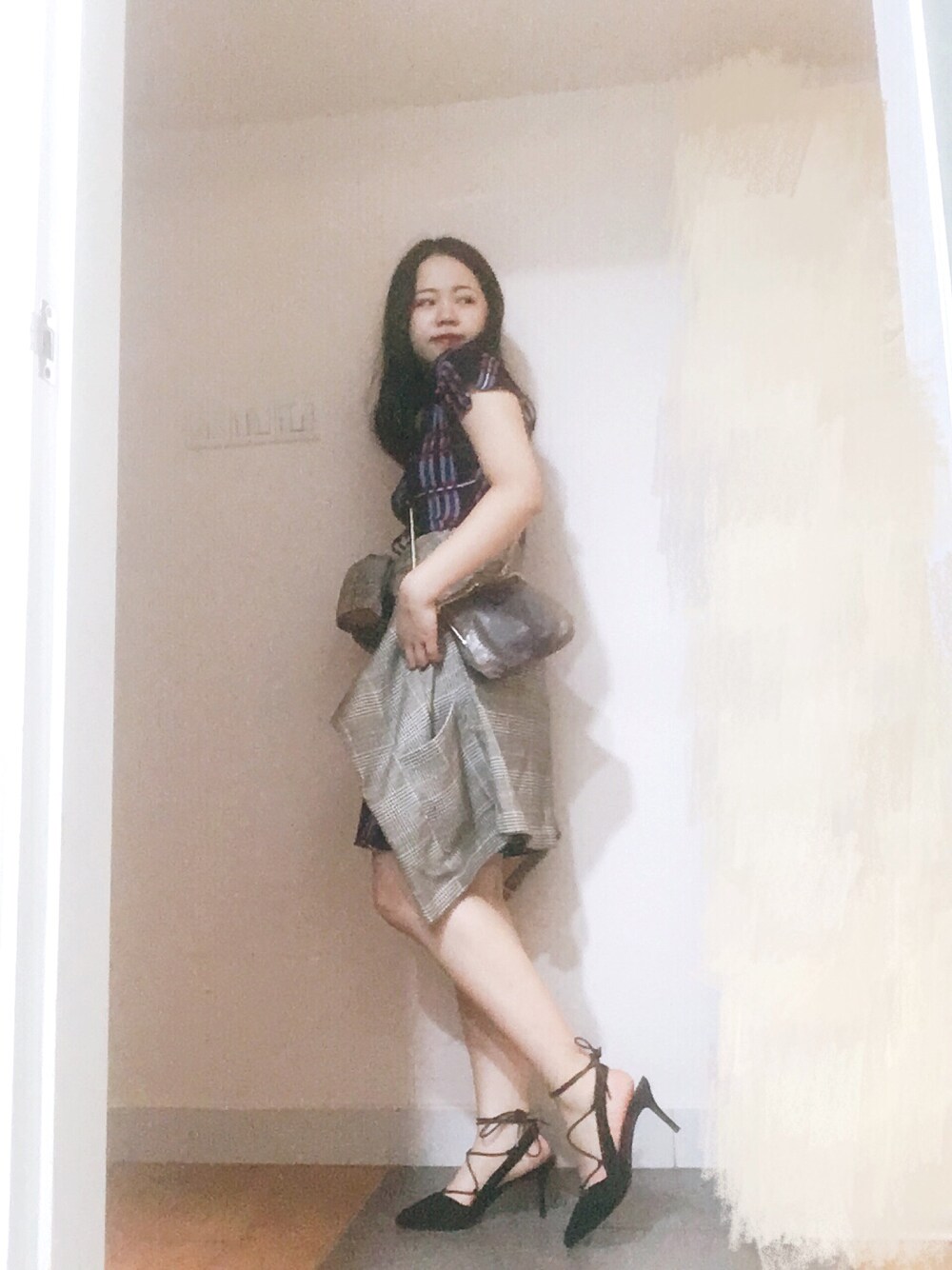 「20180731、dress、PARTY、plaid」｜「cotton onのアイテム（チュニック、ブルー系）」を使った、Venus T 🖤さん（レディース・157cm）の夏コーディネートの1枚目の写真