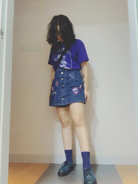 「blue」｜「アイテム（その他シューズ）」を使った、Venus T 🖤さん（レディース・157cm）の夏コーディネート