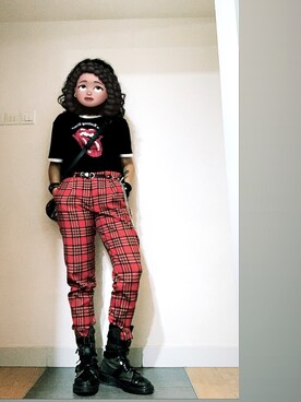 「red」｜「アイテム（ブーツ）」を使った、Venus T 🖤さん（レディース・157cm）の夏コーディネート