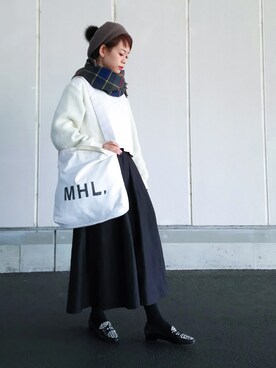 「ショート丈トップス」｜「アイテム（モカシン/デッキシューズ）」を使った、yukiさん（レディース・152cm）の冬コーディネート