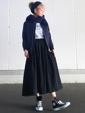 「アイテム（ブルゾン）」を使った、yukiさん（レディース・152cm・30代）の冬コーディネート
