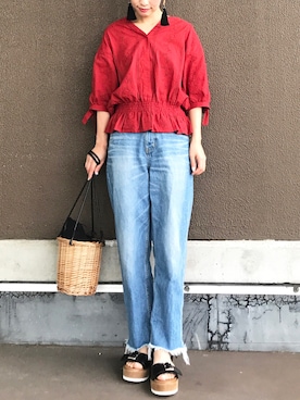 「JEANASIS（ジーナシス）のアイテム（サンダル）」を使った、yukiさん（レディース・152cm）の夏コーディネート