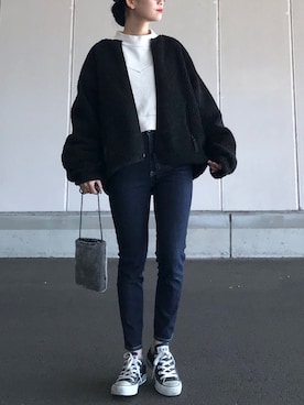 「アイテム（ブルゾン）」を使った、yukiさん（レディース・152cm・30代）の冬コーディネート