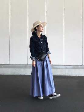 「Noble（ノーブル）のアイテム（帽子）」を使った、yukiさん（レディース・152cm）の夏コーディネート