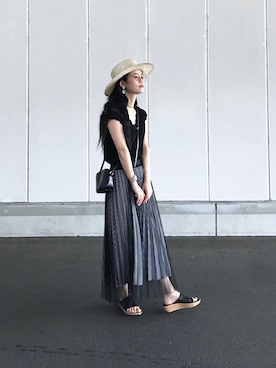 「Noble（ノーブル）のアイテム（帽子）」を使った、yukiさん（レディース・152cm）の夏コーディネート