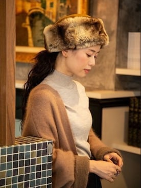 「perkyroom」｜「アイテム（ニットキャップ/ビーニー）」を使った、yukiさん（レディース・152cm）の秋コーディネート