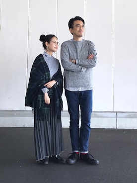 「TWEED MILL（ツイードミル）のアイテム」を使った、yukiさん（レディース・152cm）の秋コーディネート