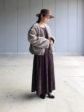 「アイテム（ブルゾン）」を使った、yukiさん（レディース・152cm・30代）の冬コーディネート