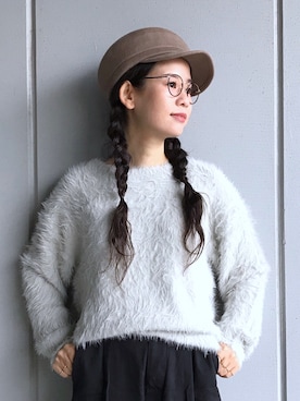 「perkyroom」｜「アイテム（キャスケット）」を使った、yukiさん（レディース・152cm）の冬コーディネート