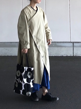「mercibeaucoup,（メルシーボークー）のアイテム（ジャケット/アウター）」を使った、yukiさん（レディース・152cm）の春コーディネート