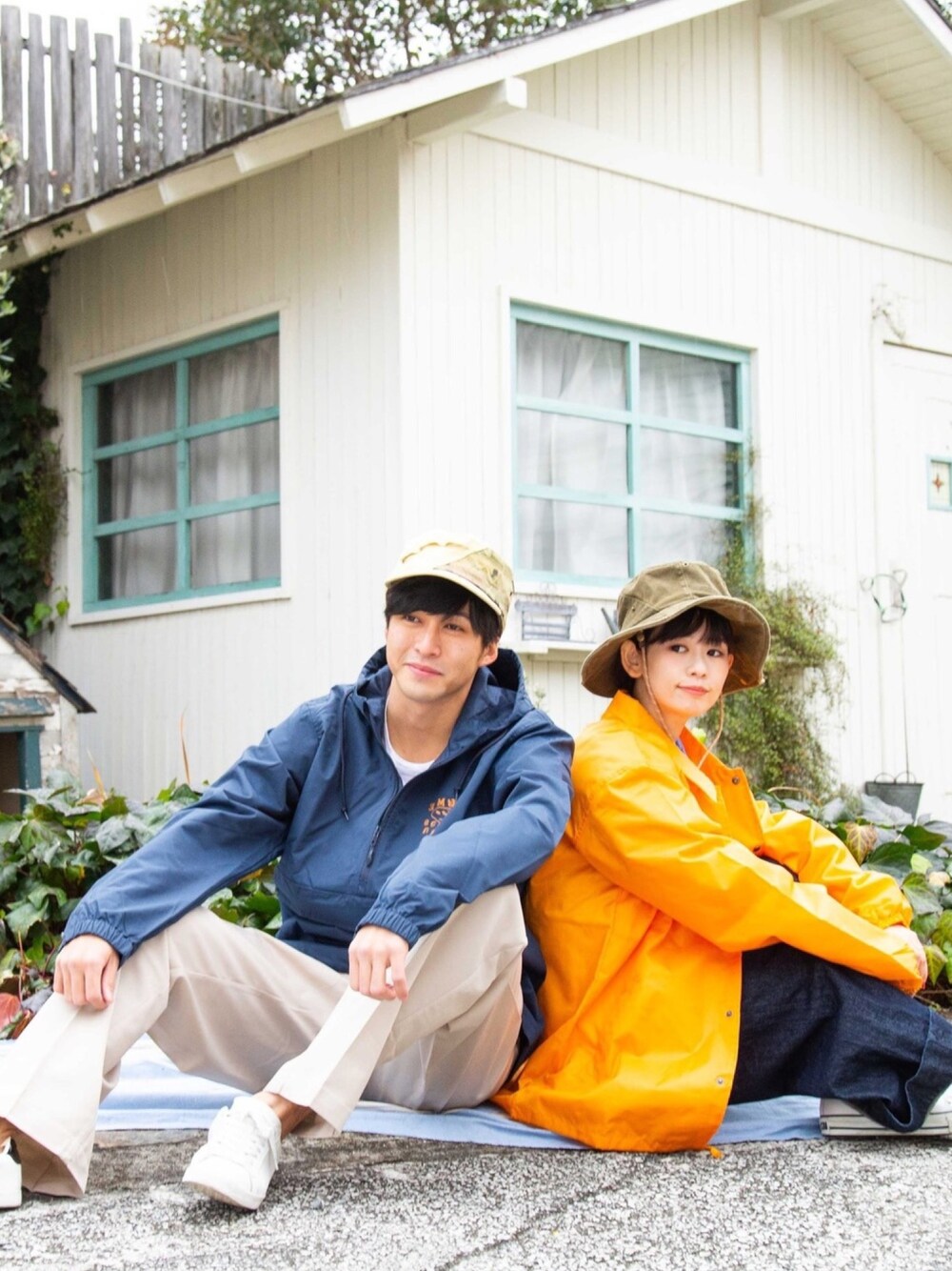 「サファリハット、帽子、Sense of Grase、フェススタイル、キャンプスタイル、撮影、マウンテンパーカー、運動会コーデ、BBQ、紫外線対策」｜「Sense of Graceの【Sense of Grace】YASURI HUNTER HAT(CSH032U）（ハット、グリーン系）」を使った、yukiさん（レディース・152cm）の春コーディネートの1枚目の写真