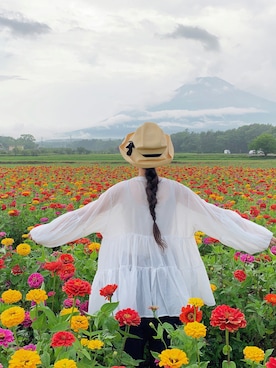 「Libra Cue（リブラ キュー）の【Libra】ティアードブラウス（シャツ/ブラウス）」を使った、yukiさん（レディース・152cm）の夏コーディネート