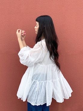 「Libra Cue（リブラ キュー）の【Libra】ティアードブラウス（シャツ/ブラウス）」を使った、yukiさん（レディース・152cm）の秋コーディネート