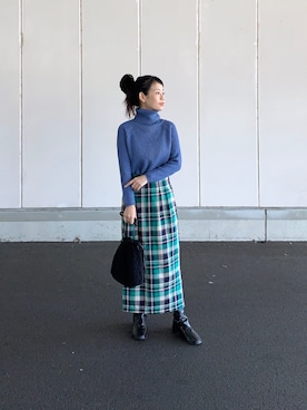 「Libra Cue（リブラ キュー）のアイテム（ブーツ）」を使った、yukiさん（レディース・152cm）の秋コーディネート