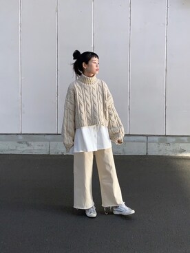 「SUPERGA（スペルガ）のアイテム」を使った、yukiさん（レディース・152cm）の冬コーディネート
