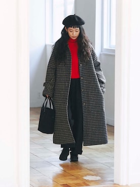 「andr」｜「アイテム（ジャケット/アウター）」を使った、yukiさん（レディース・152cm）の冬コーディネート