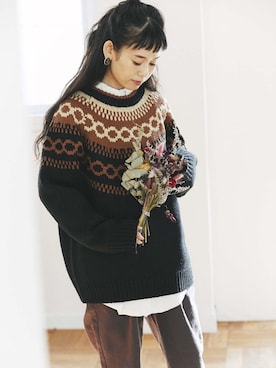 「andr」｜「アイテム（トップス）」を使った、yukiさん（レディース・152cm）の冬コーディネート