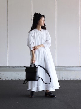 「CLEDRAN（クレドラン）の【本革】CL2815 MARCHE RUCKSACK（バックパック/リュック）」を使った、yukiさん（レディース・152cm）の春コーディネート