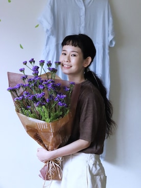 「ゆきふいるむ」｜「アイテム（トップス）」を使った、yukiさん（レディース・152cm）の春コーディネート