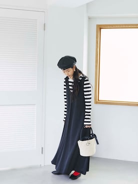 「マリン」｜「アイテム（バレエシューズ）」を使った、yukiさん（レディース・152cm）の春コーディネート